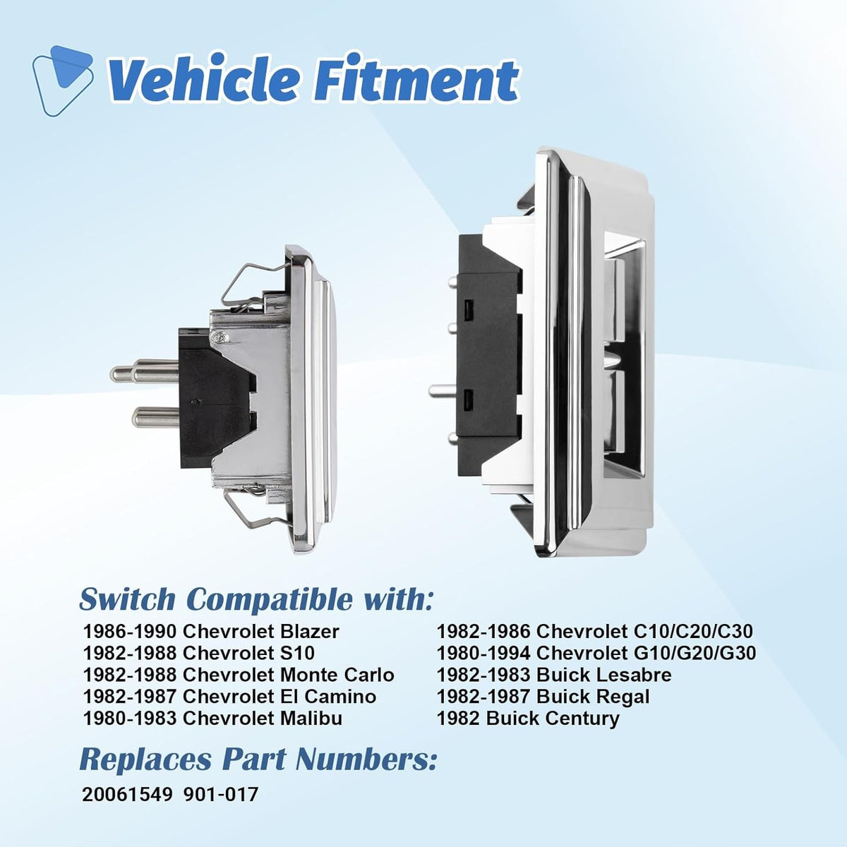 Driver & Passenger Side Window Switch with Bezels for Chevy S10 1982-1988
