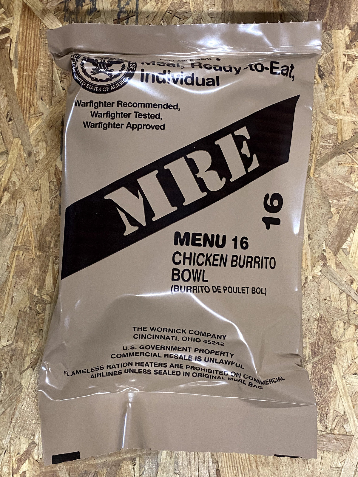 Military MRE Ready to Eat Meal Pack with Multiple Menu Options