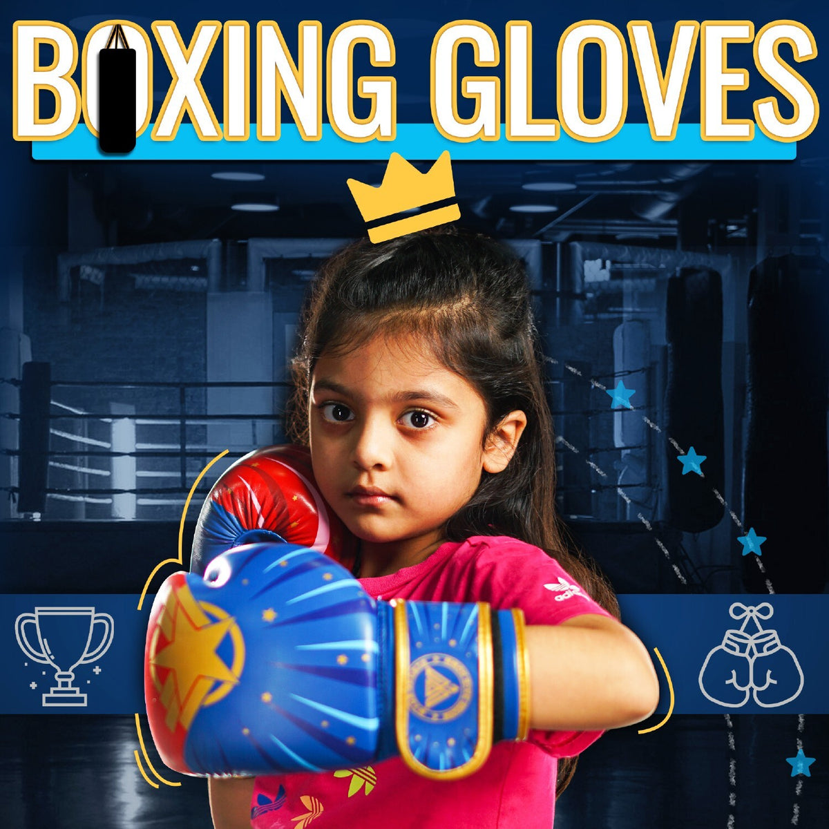 Kids Boxing Gloves & Adult Hand Wraps Set for MMA Kickboxing Training