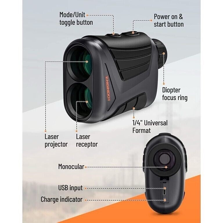 Laser Rangefinder 900 Yard Distance 7x Magnification for Golf Hunt Hike