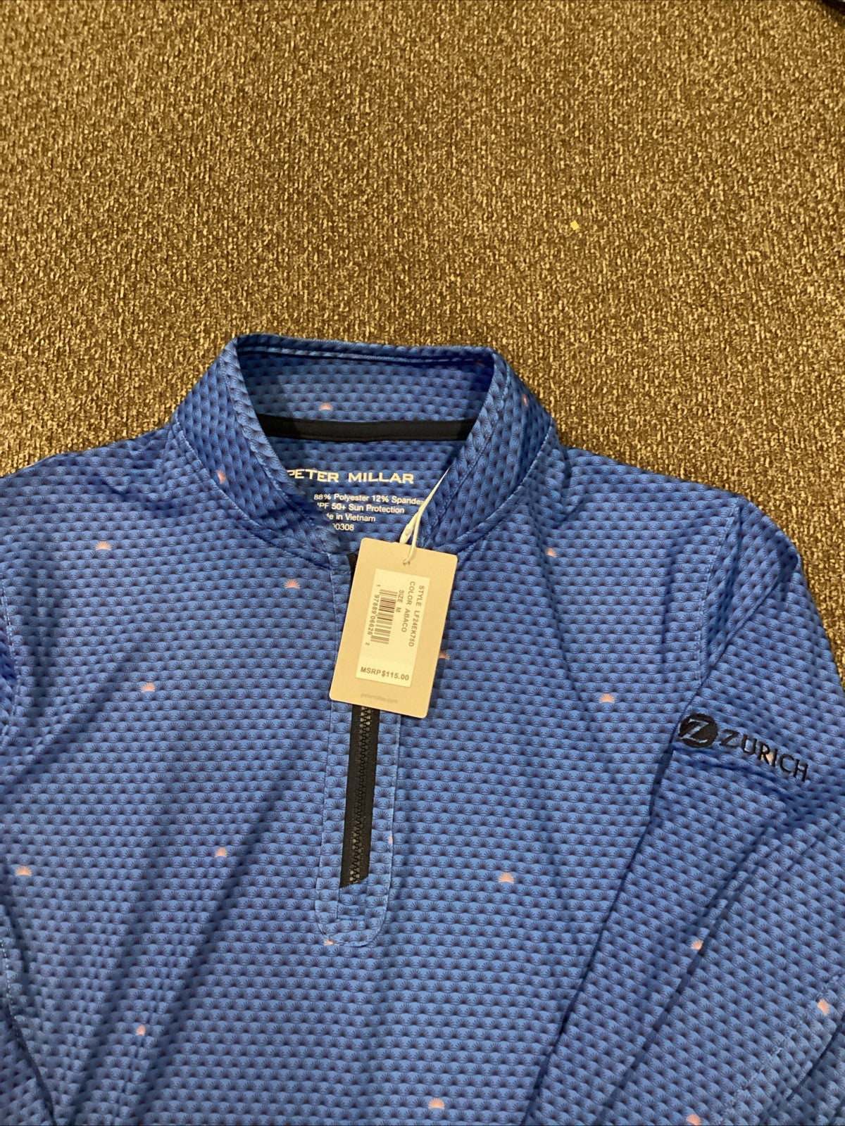 Peter Millar Women's Quarter Zip Blue Golf & Casual Top - New