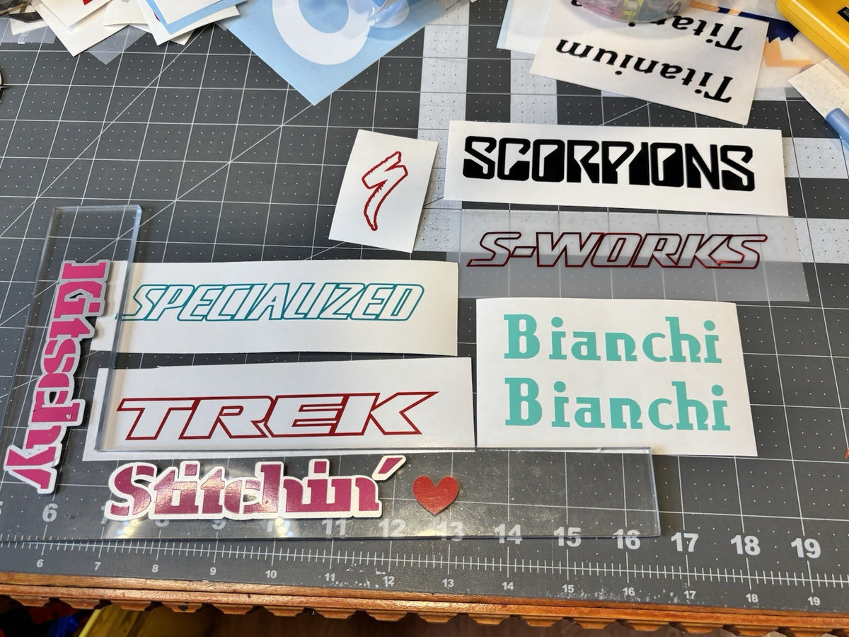 Cycling Vinyl Decal Set for Bikes - Outline
