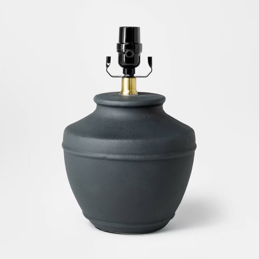 Black Ceramic Lamp Base - Stylish Table Lamp Foundation for Small Shades