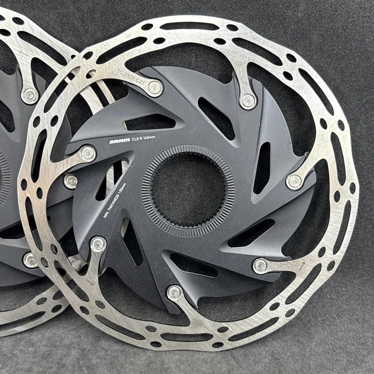 Pair of 160mm Bicycle Disc Brake Rotors - Center Lock Mount, High Performance