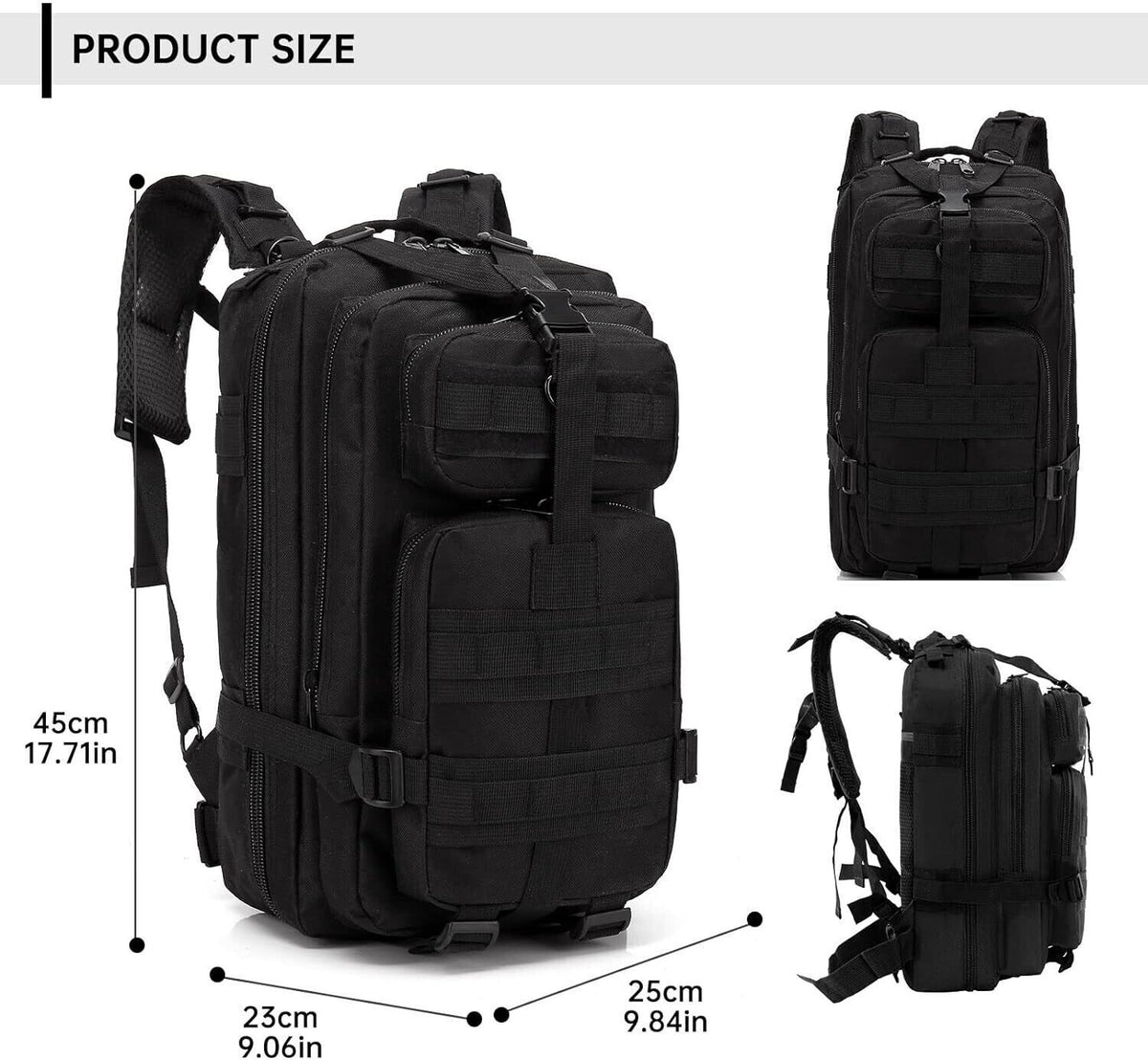 30L Military Tactical Backpack Waterproof Molle Rucksack for Camping Hiking Travel