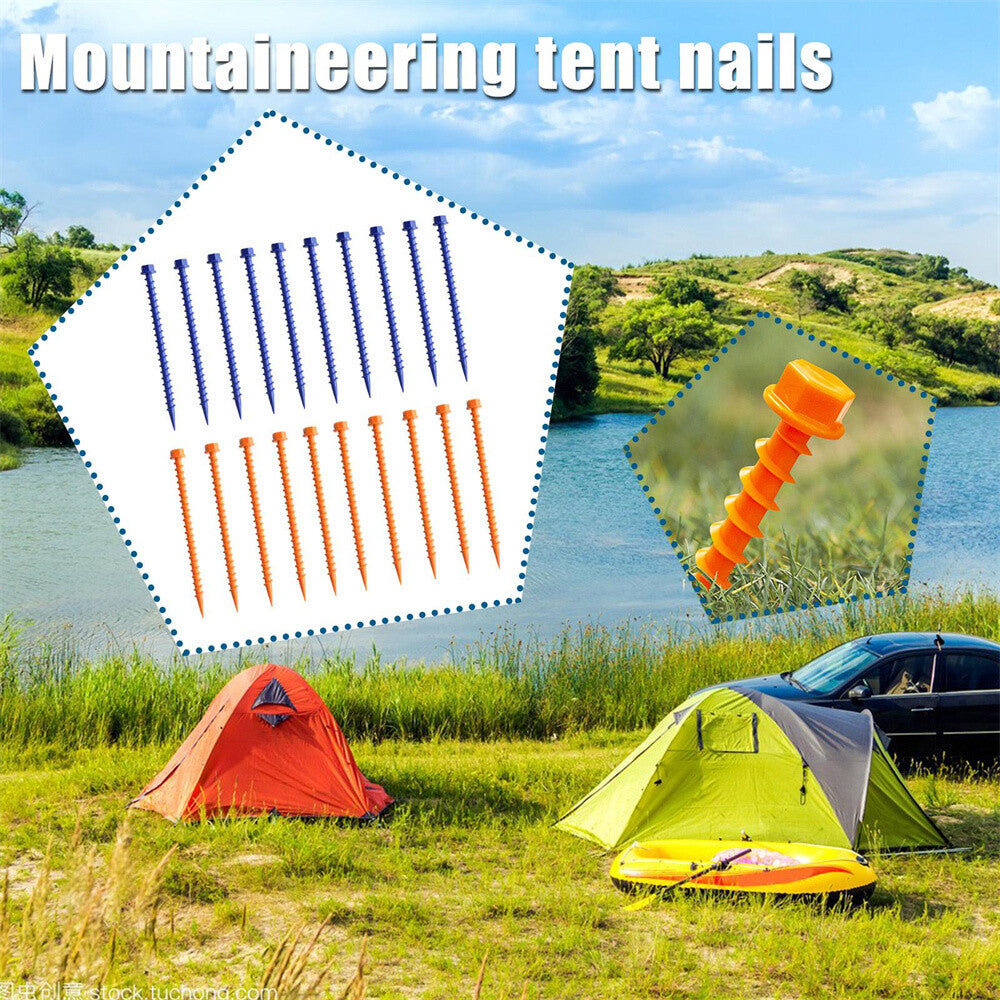Heavy Duty Tent Stakes 10-Pack Camping Spikes Canopy Anchors Ground Pegs
