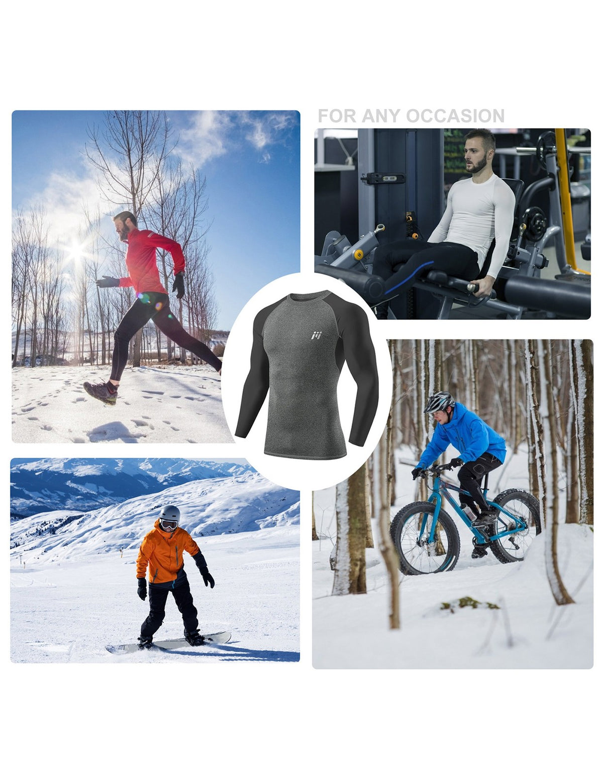 Men's Winter Thermal Base Layer Long Sleeve Shirt Fleece Top for Workout & Outdoor