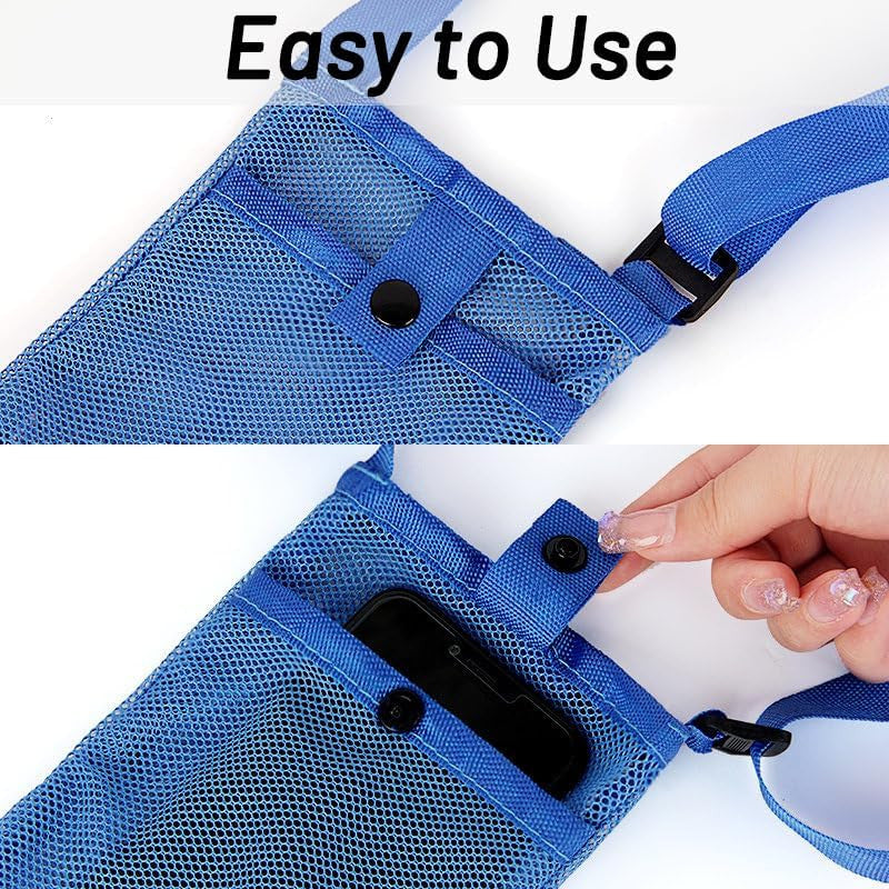 Lightweight Mesh Water Bottle Holder with Adjustable Shoulder Strap - 2 Pack