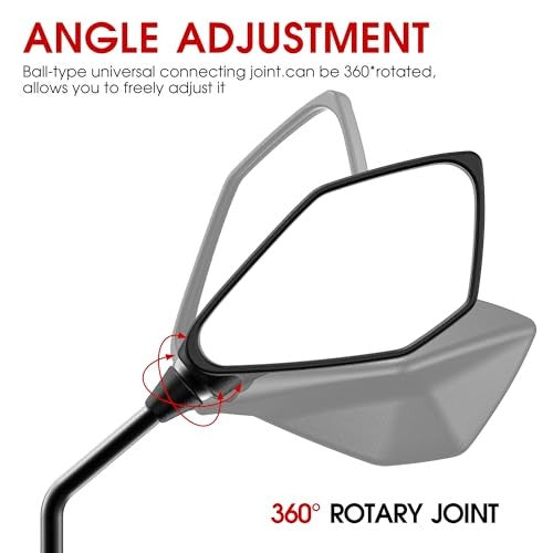 ATV & Motorcycle Handlebar Mirrors 7/8 Inch Mount - Wide Convex Lens