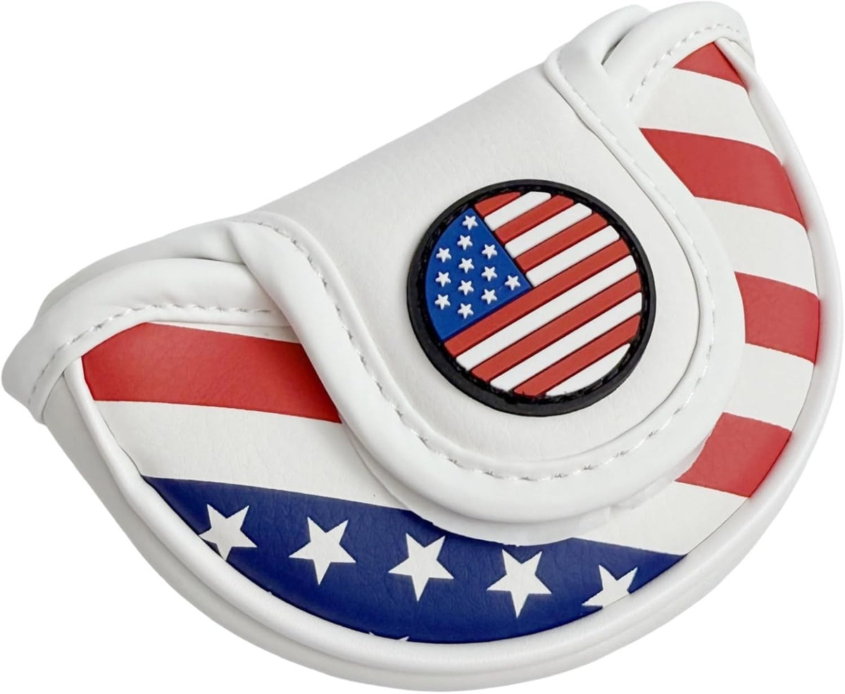 Magnetic Golf Headcover for Mallet Putters USA Flag Design - Half Mallet