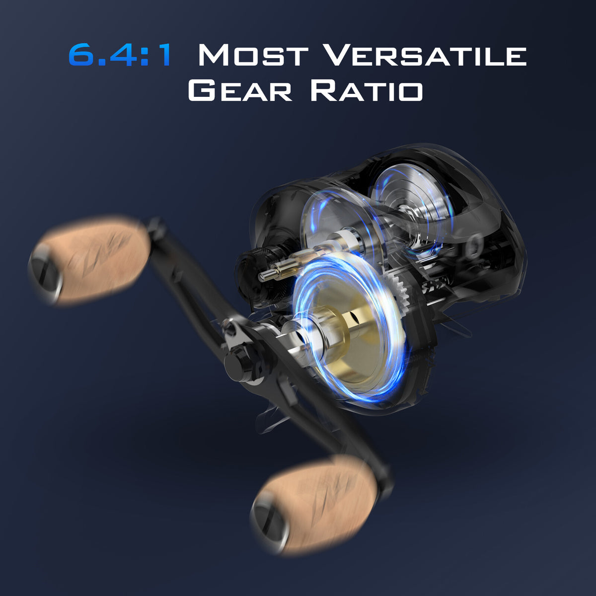 High Capacity Baitcasting Reel - Wide Spool, Multi-Use Fresh & Saltwater