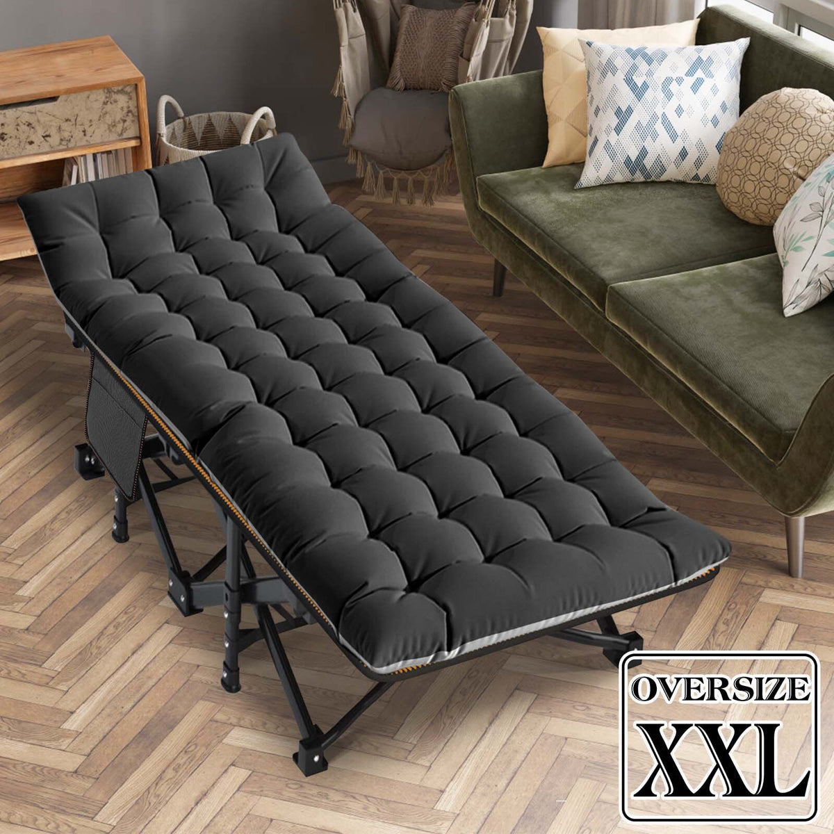 Heavy Duty Folding Camping Cot Bed for Adults Portable Sleep Bed with Support