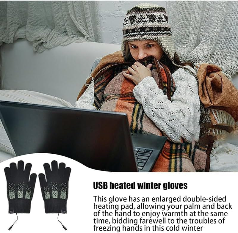 Rechargeable Heated Gloves for Winter Outdoor Activities - Windproof & Touchscreen Compatible