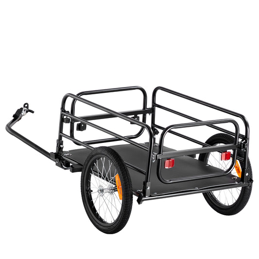Bike Cargo Trailer 160 lbs Capacity Carbon Steel Bicycle Carrier with Foldable Frame