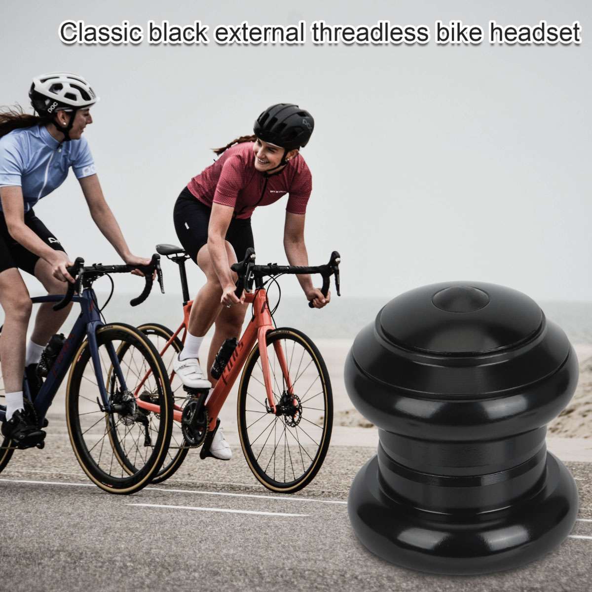 34mm 1-1/8 Inch Threadless Bicycle Headset Kit Aluminum Alloy Black