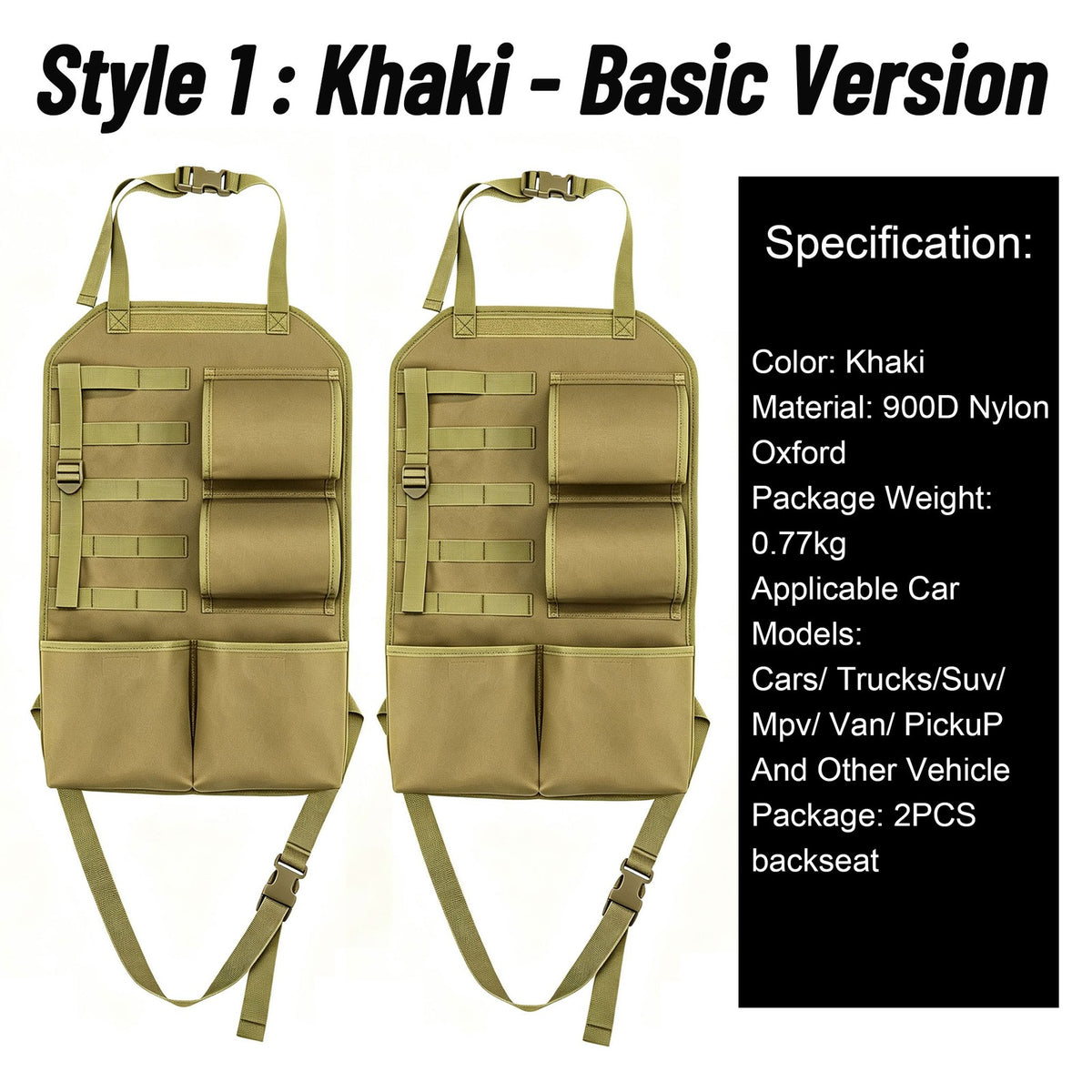 Vehicle Back Seat Gun Rack for Rifles Shotguns & Pistols - Universal Car & Truck Storage