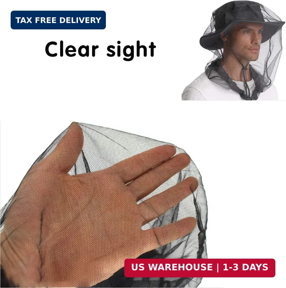 Mesh Mosquito Head Net for Camping Hiking Insect Protection - Pack of 6