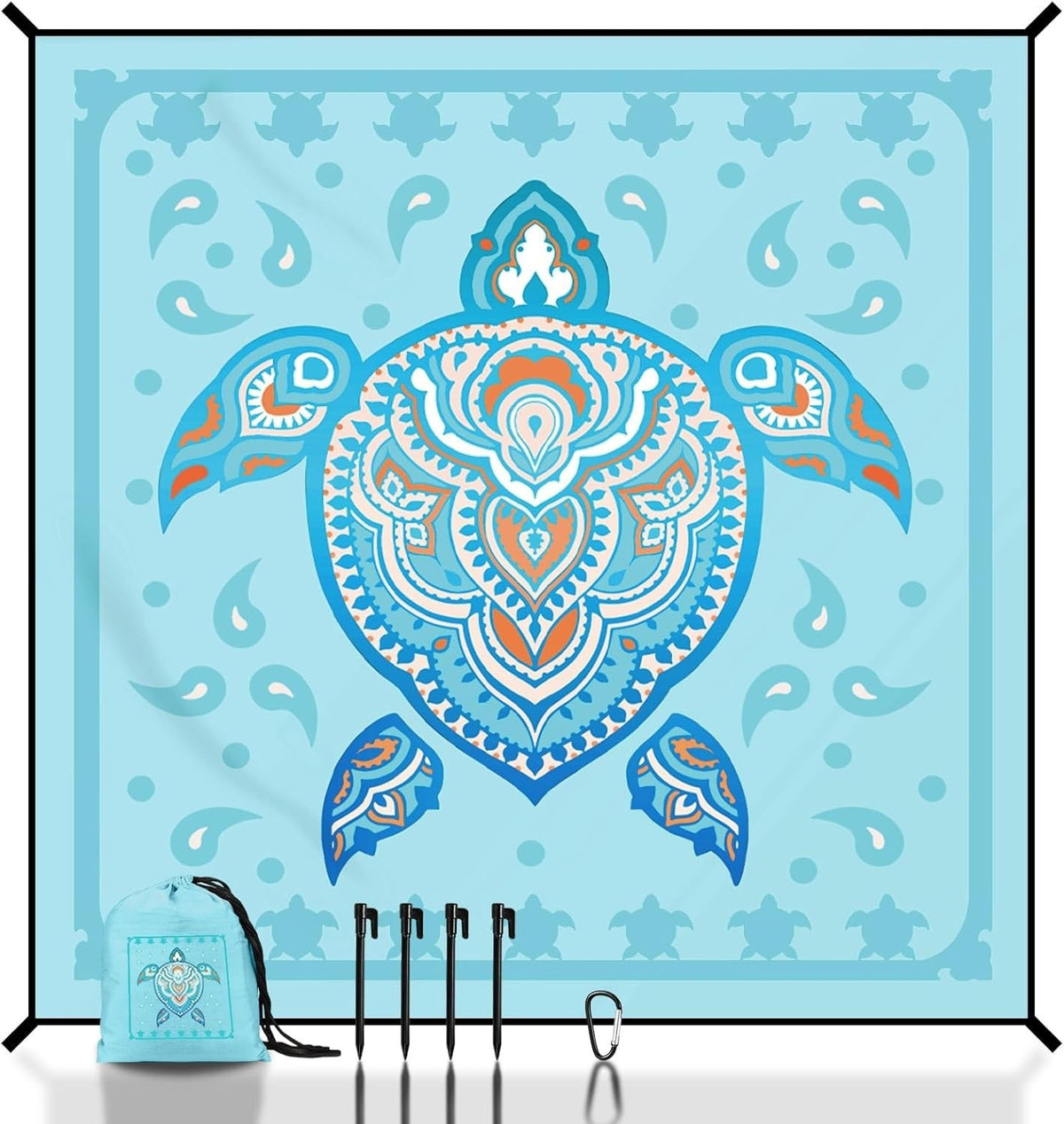 Large Waterproof Sandproof Beach Blanket 79 x 83 Inches Quick Dry Outdoor Mat
