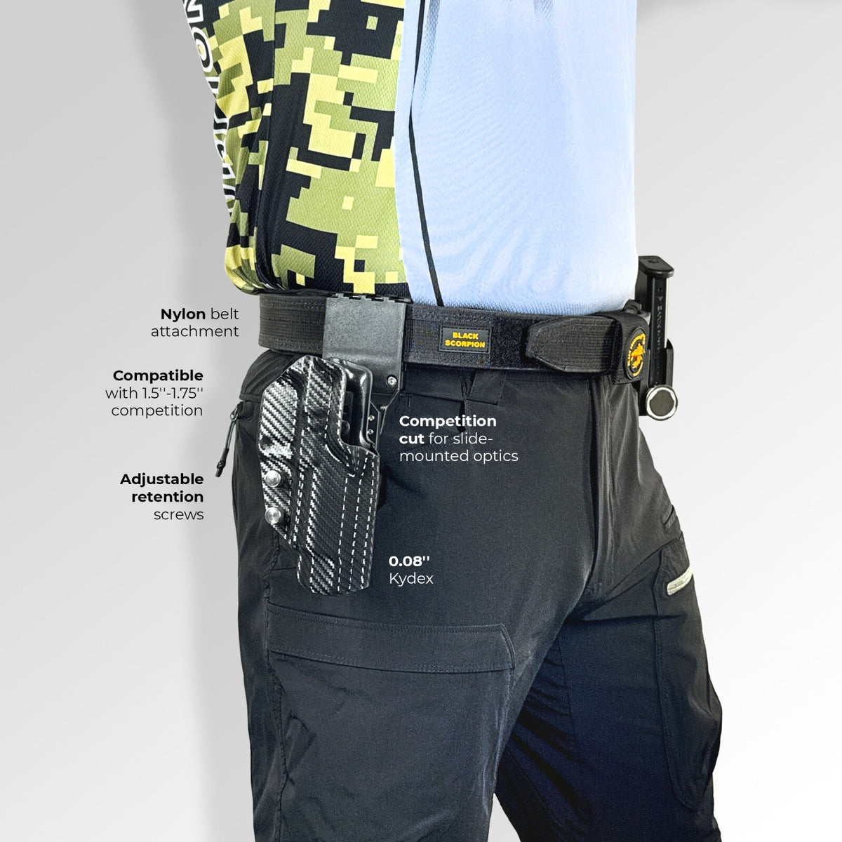 Pro Competition Holster for 3Gun IPSC USPSA Shooting - Adjustable Fit