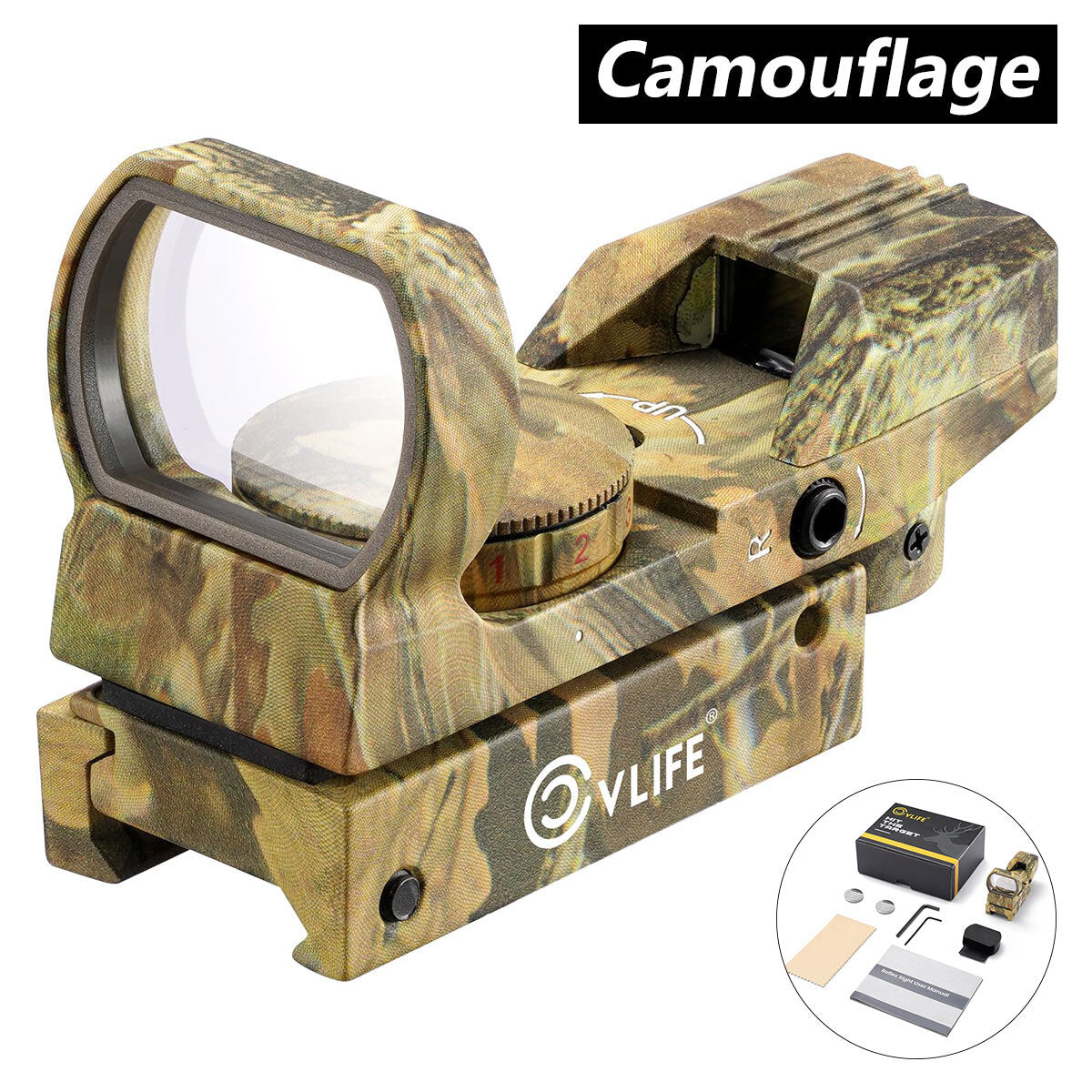 Holographic Red Green Dot Sight with 4 Reticles for 20mm Rail - Multi Color