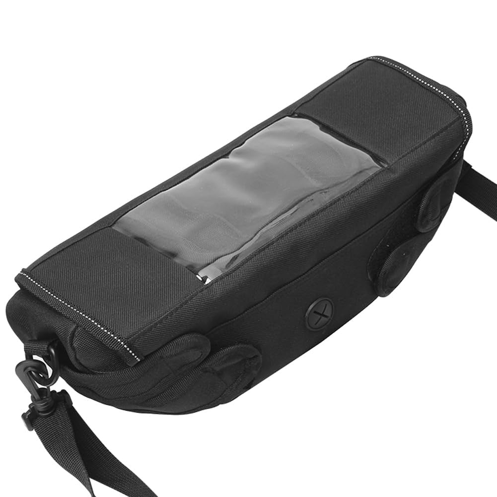 Waterproof Motorcycle Handlebar Storage Bag with Phone Touch Screen - Universal Fit