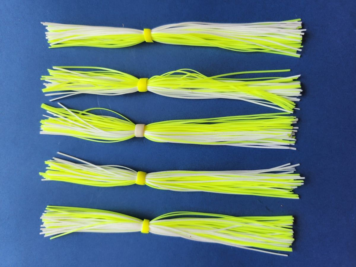 Silicone Skirt Chartreuse White for Spinnerbaits & Jigs - Bass Fishing Lure