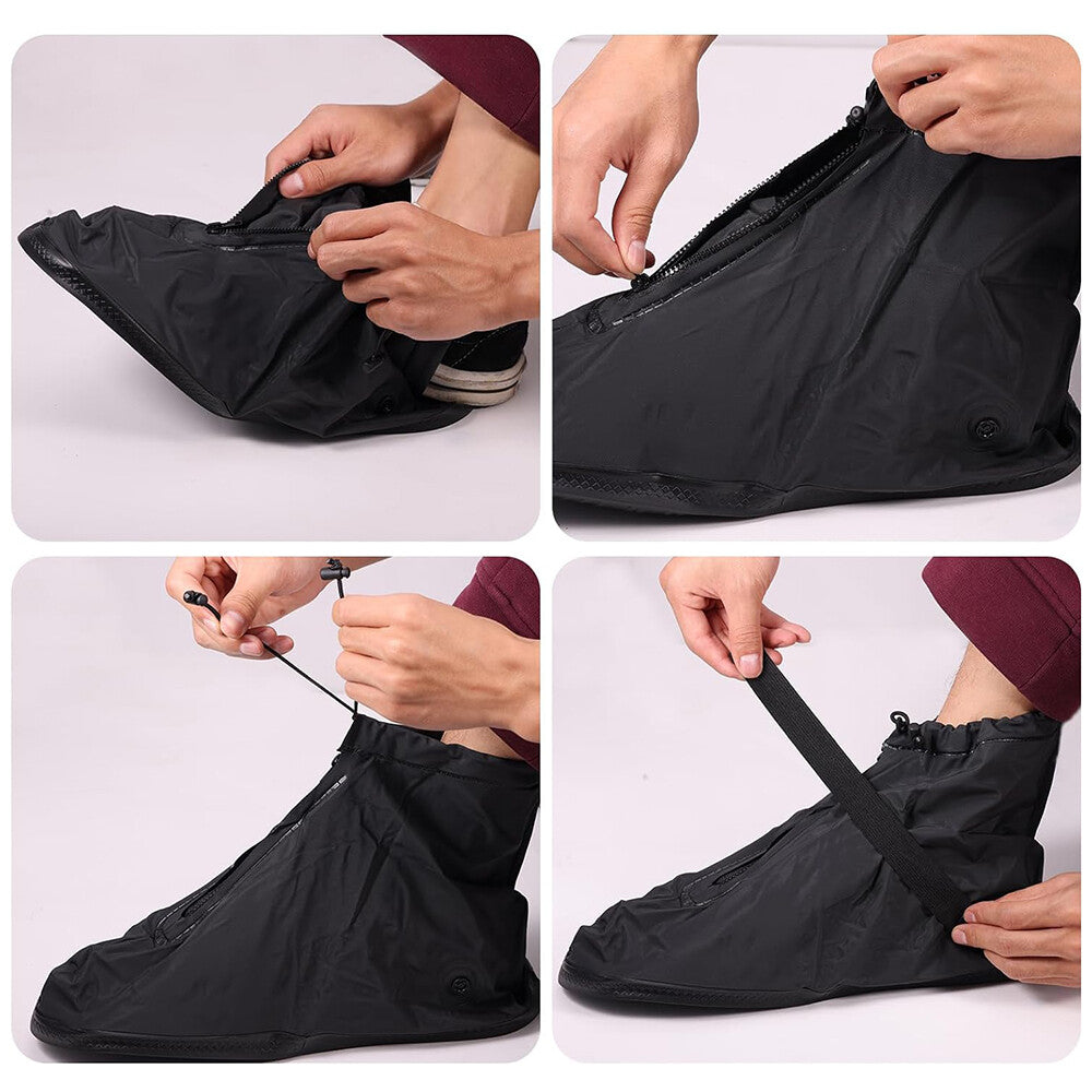 Reusable Waterproof Shoe Covers for Rain Snow Boots - Anti-Slip Rubber Protector