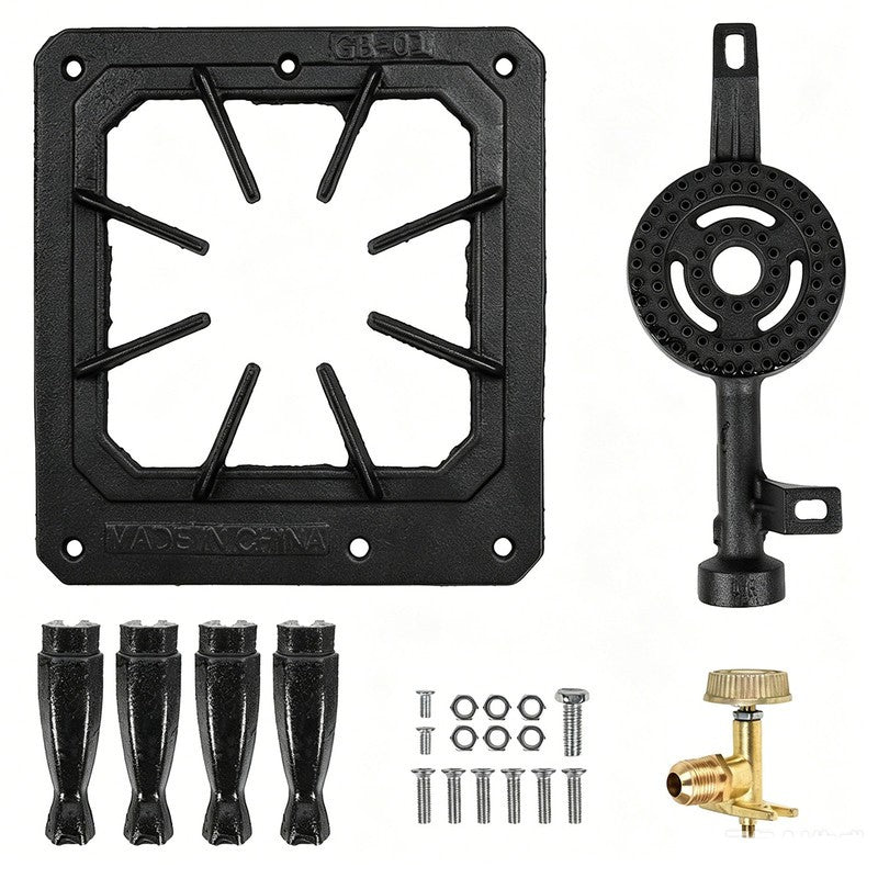 Outdoor Portable Propane Camp Stove with Adjustable Flame and Gas Hose