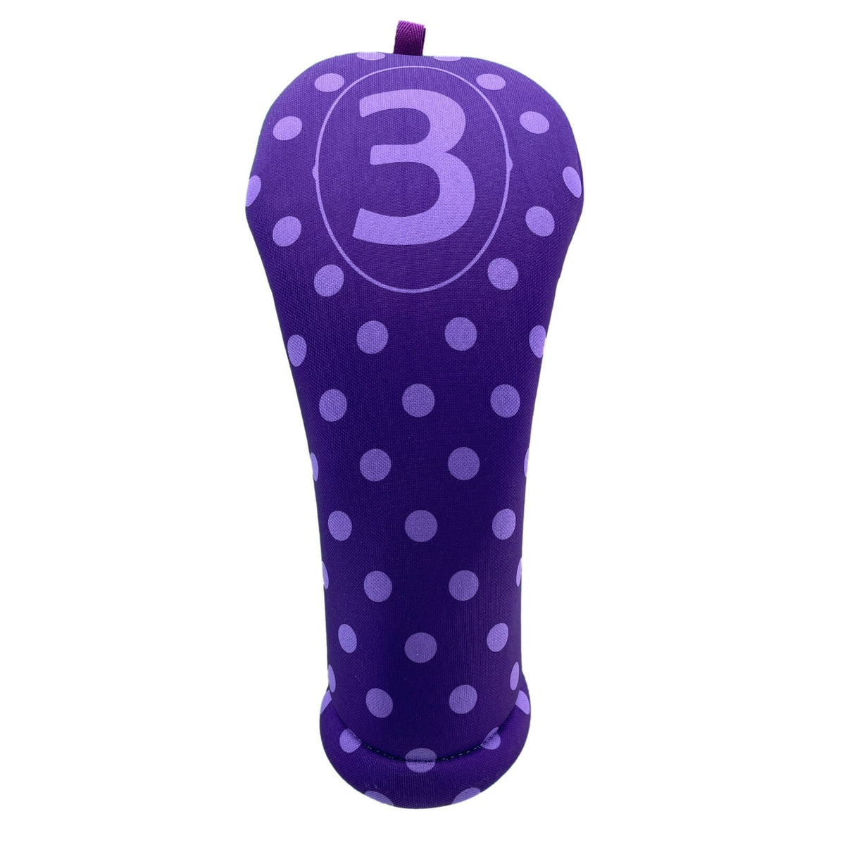 Women's Golf Club Headcover with Purple Polka Dots - Multiple Sizes & Clubs
