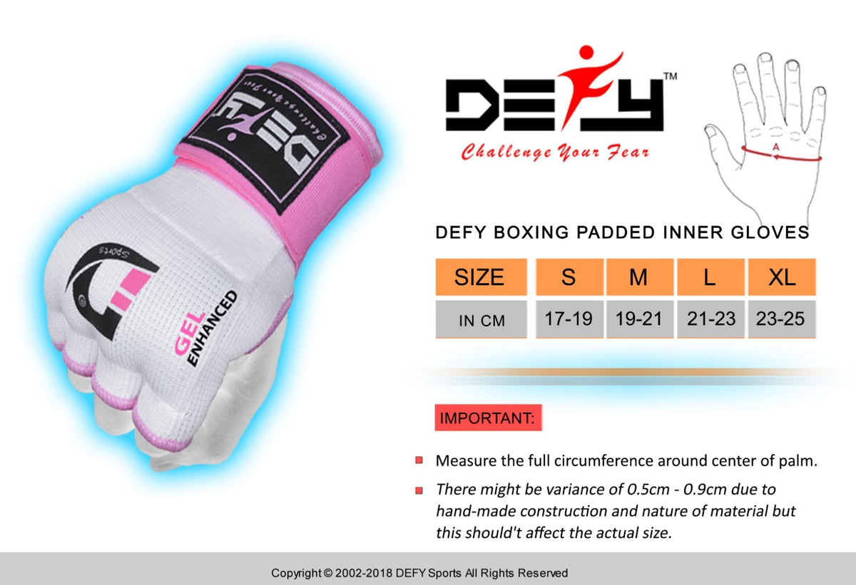 Gel Padded Ladies Inner Gloves with Hand Wraps for MMA Boxing & Muay Thai