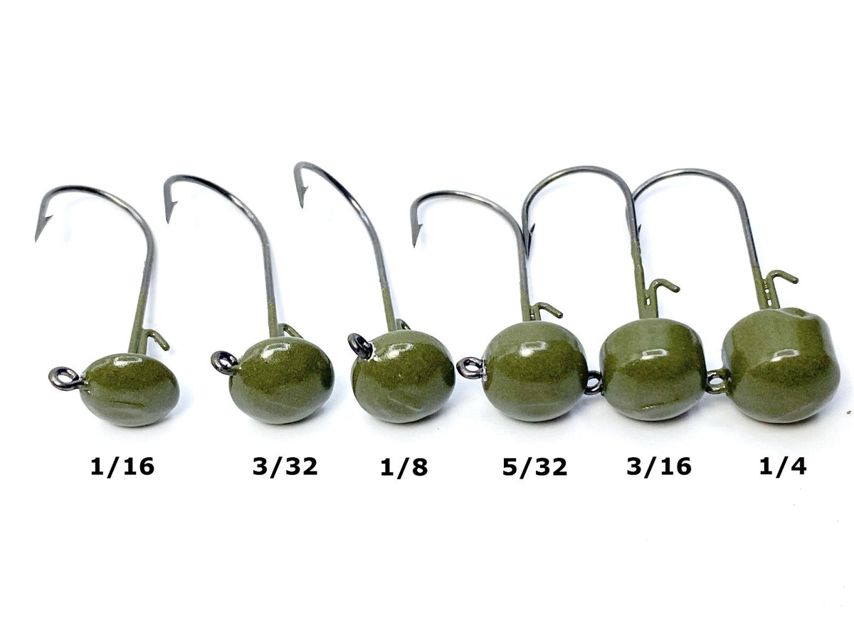 Fishing Jig Heads Toadstool Ned Rig Shroomz Style with Black Nickel Hooks
