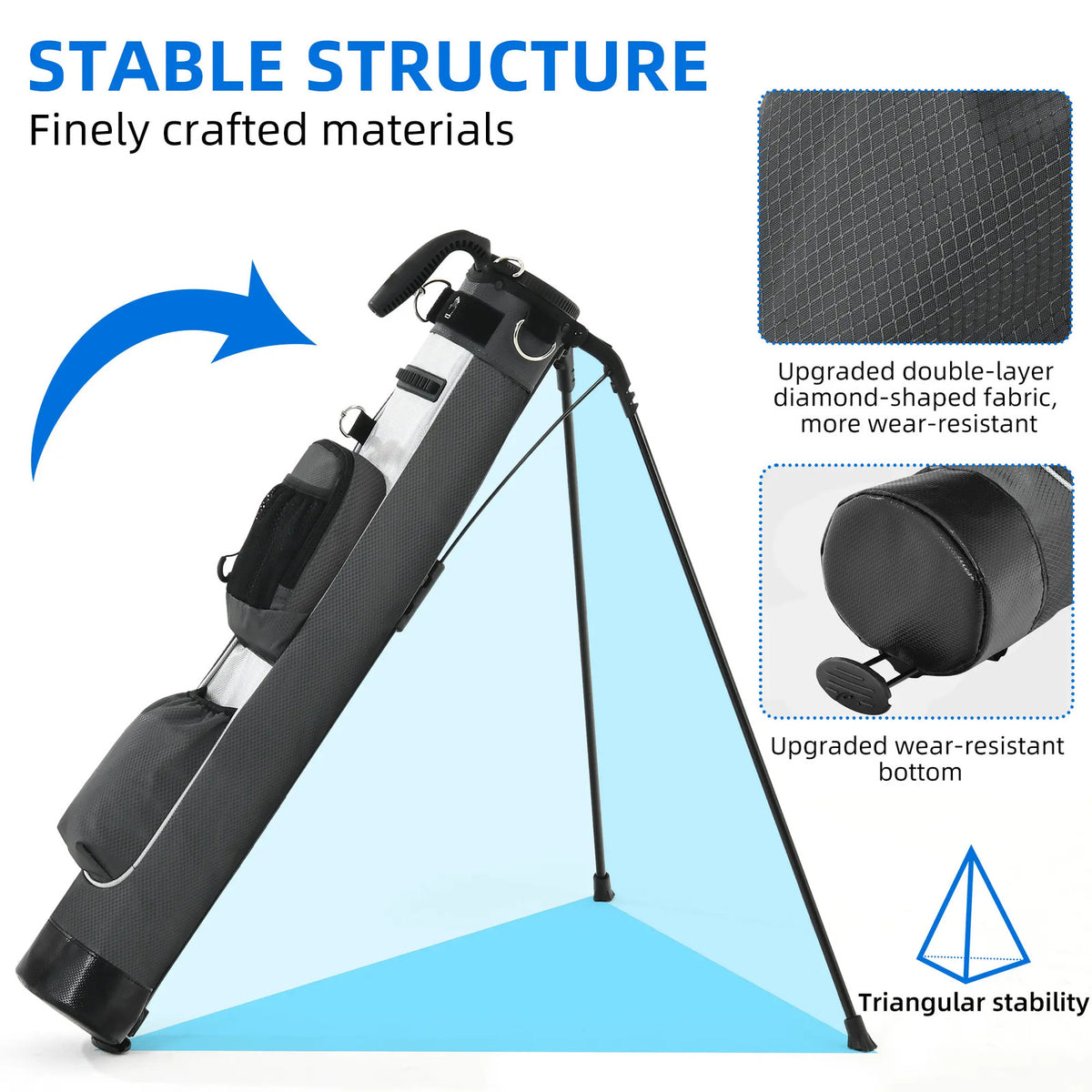 Lightweight Golf Stand Bag with Cooler Pocket, Easy Carry & No-Slip Stand