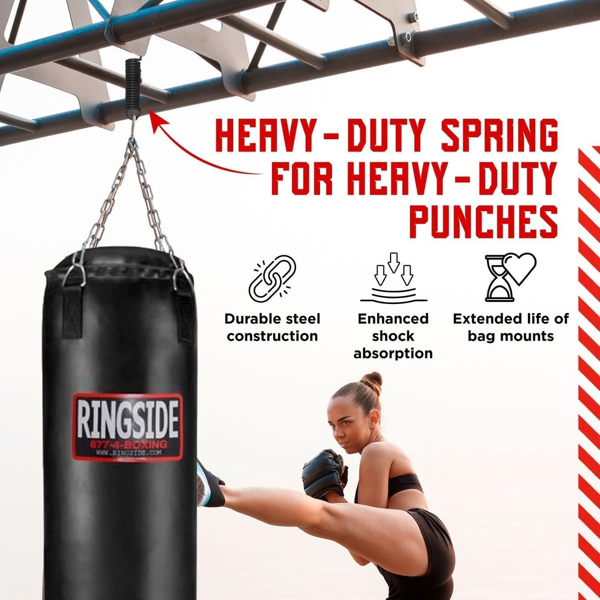 Heavy Duty Boxing Punching Bag Spring Up to 150 Pounds - Steel Construction
