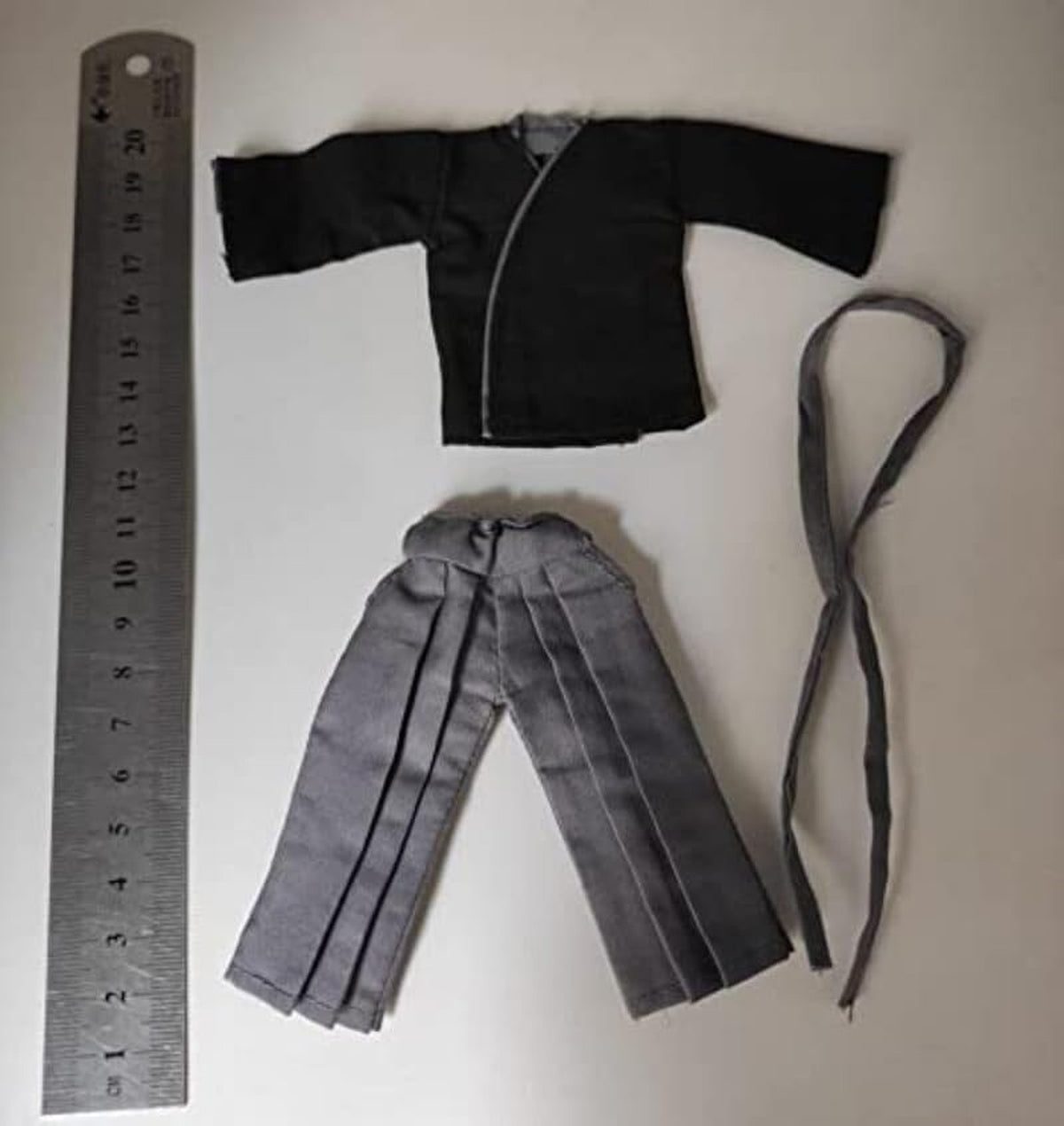 Japanese Samurai 1/12 Scale Clothes Set for Action Figures - Tops, Pants & Belt
