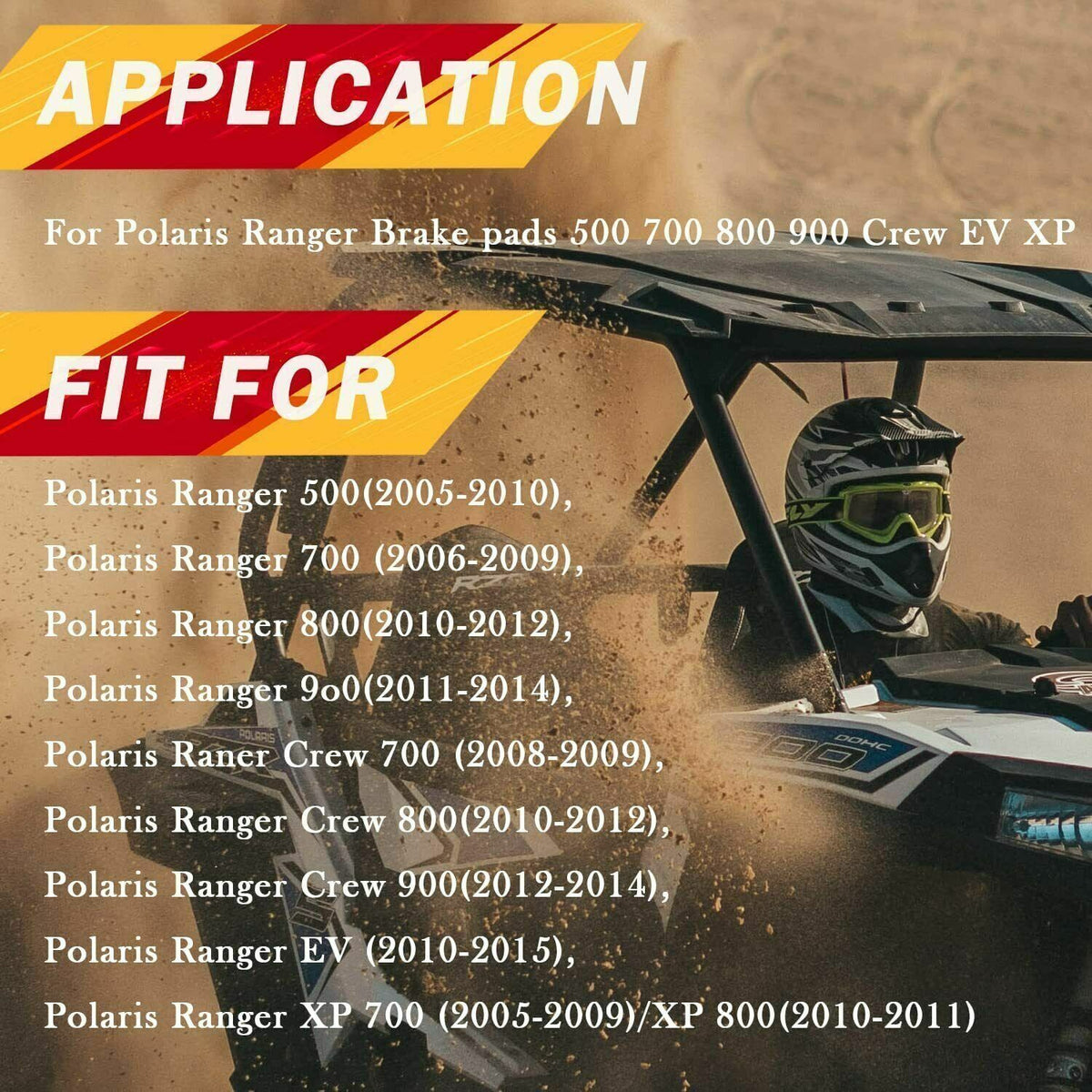 Parking Brake Pad Kit for Polaris Ranger 2005-2015 with Ceramics Compound