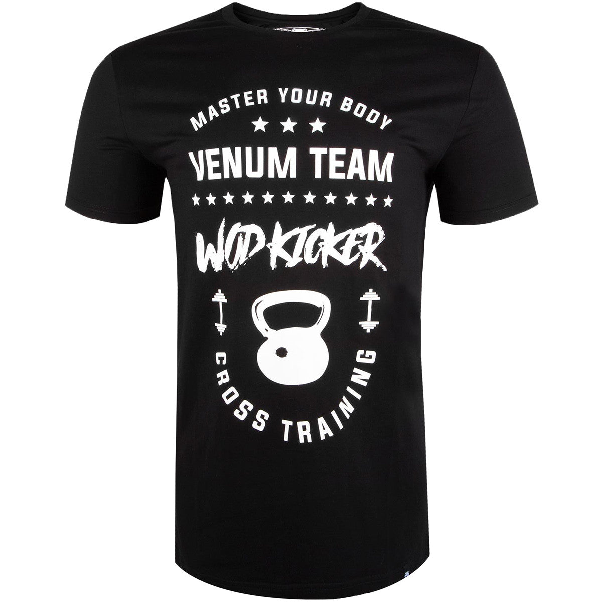 Venum Wod Kicker MMA T-Shirt - Black & White, Athletic Fit