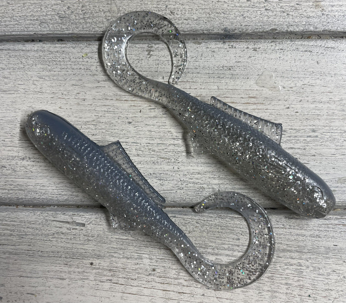 Artificial Swimbait Minnows 4 Inch Clear Silver Gray - Lot of 15