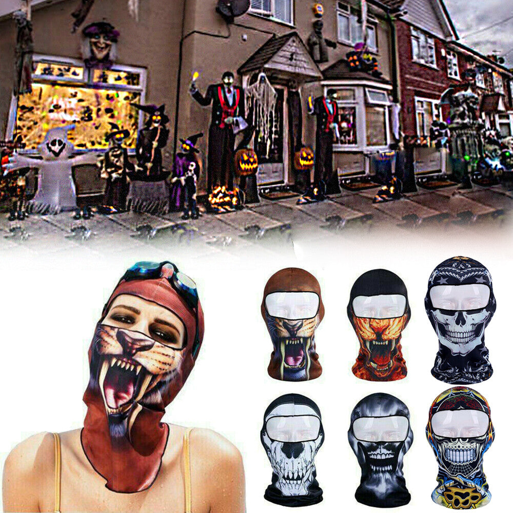 Tactical Halloween Face Mask Balaclava Beanie for Men Women Full Face Cover