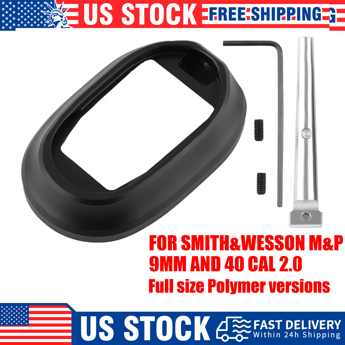 Aluminum Magwell Compatible with Smith & Wesson M&P 9mm 2.0 Full-Size Polymer Frame