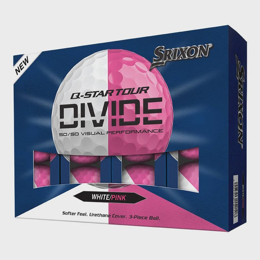 Srixon Q-Star Tour Divide White Pink Golf Balls - Dozen