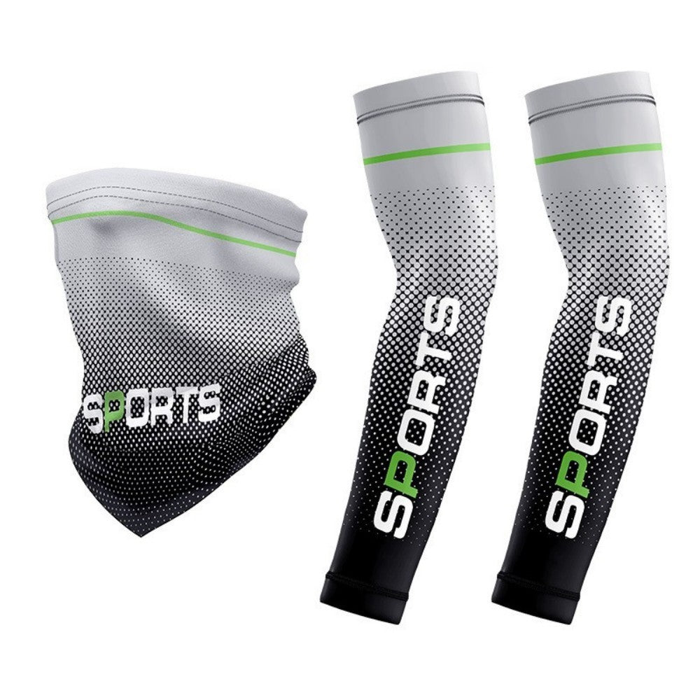 Breathable UV Sun Protection Cooling Arm Sleeves & Face Mask Set
