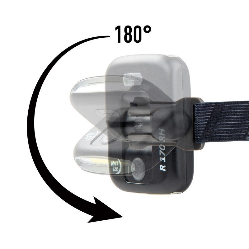 Rechargeable LED Headlamp with Red & White Lights - 170 Lumens, Waterproof