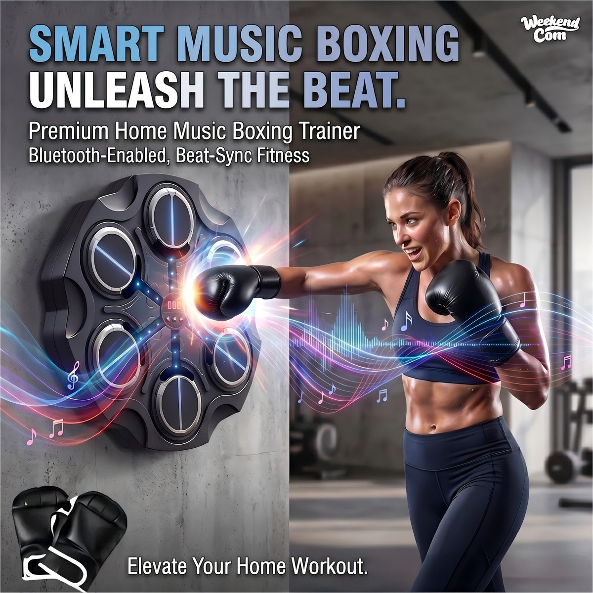 Music Punching Bag for Boxing and MMA Training - Wall Mount Exercise Equipment