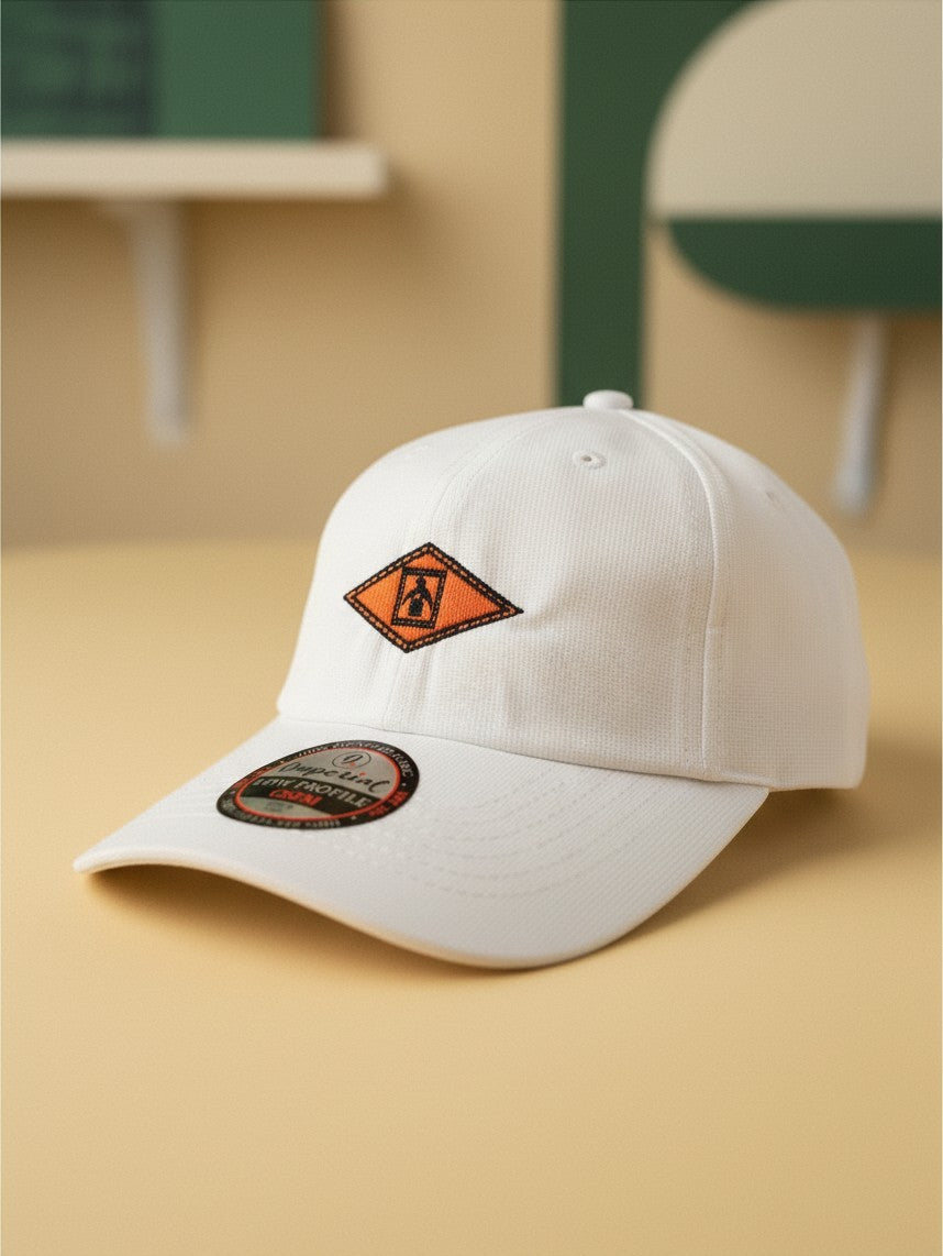 White Golf Hat Cap - Adjustable Baseball Style Cap for Golf & Casual Wear