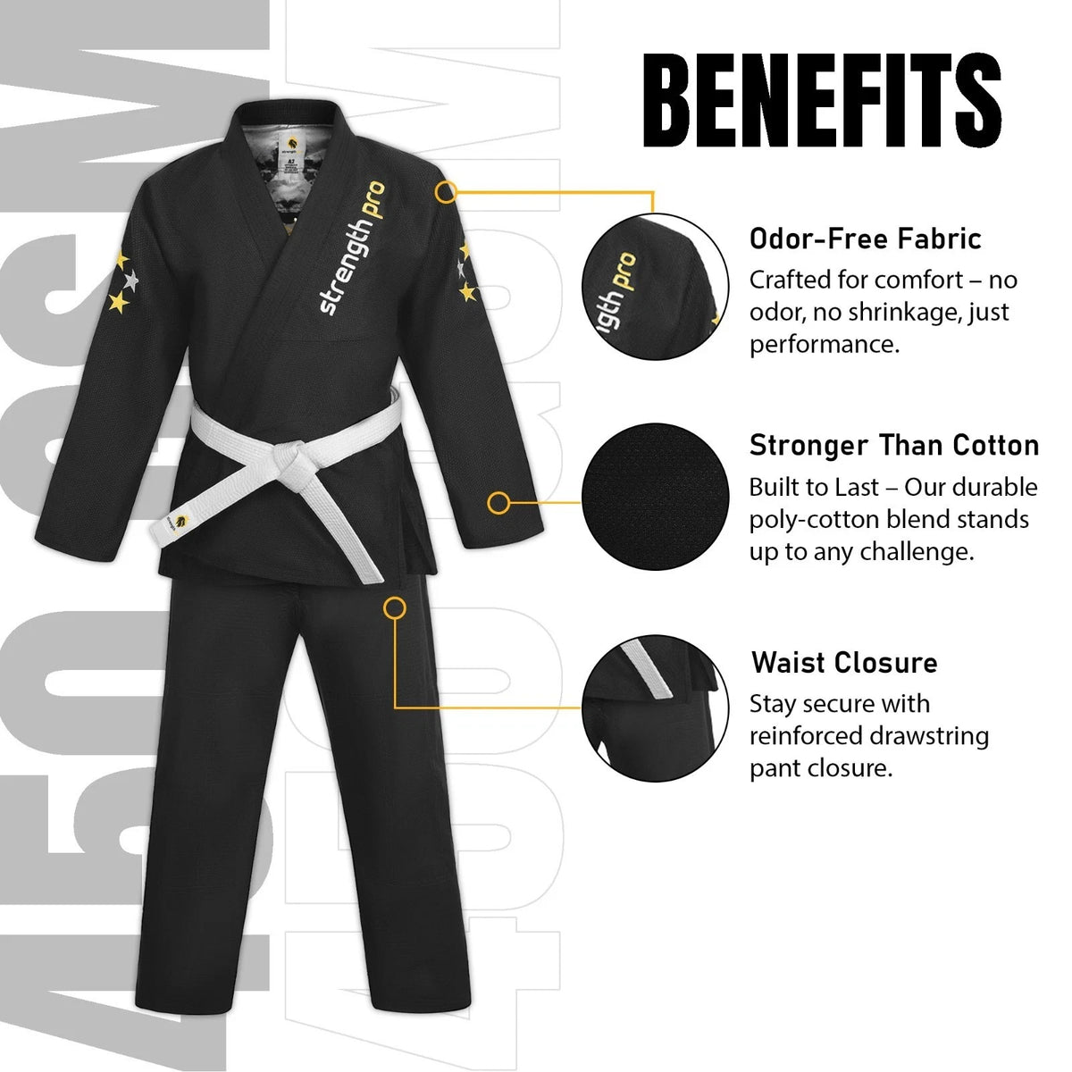 Men's Lightweight Preshrunk Jiu Jitsu Gi with Belt for Martial Arts Training