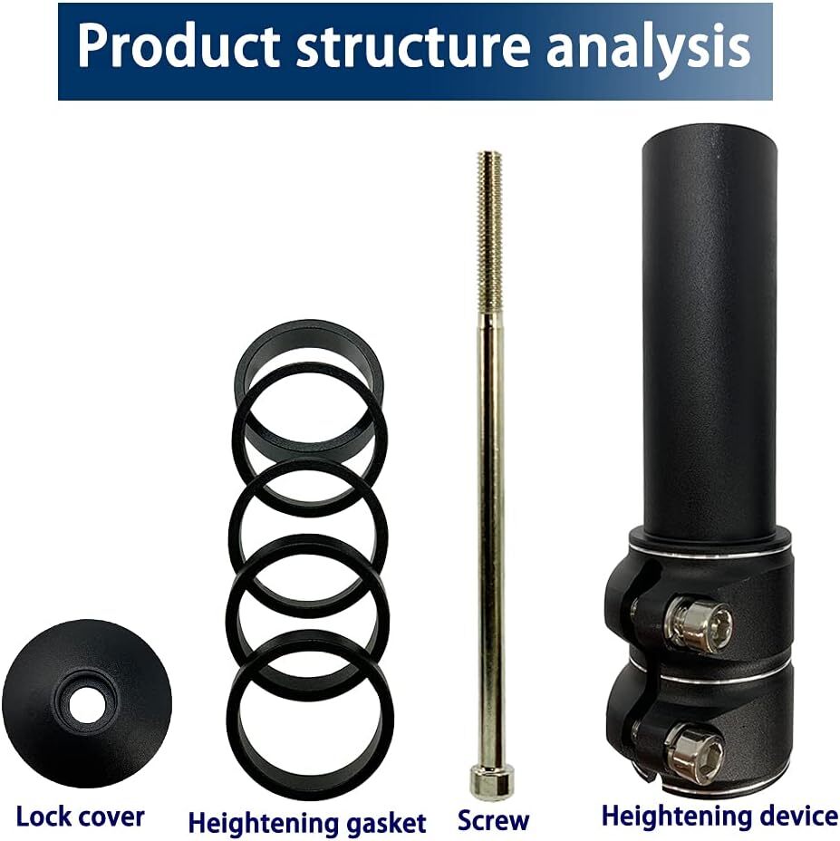 Mountain Bike Handlebar Riser Extender - Aluminum Alloy Fork Stem Spacer