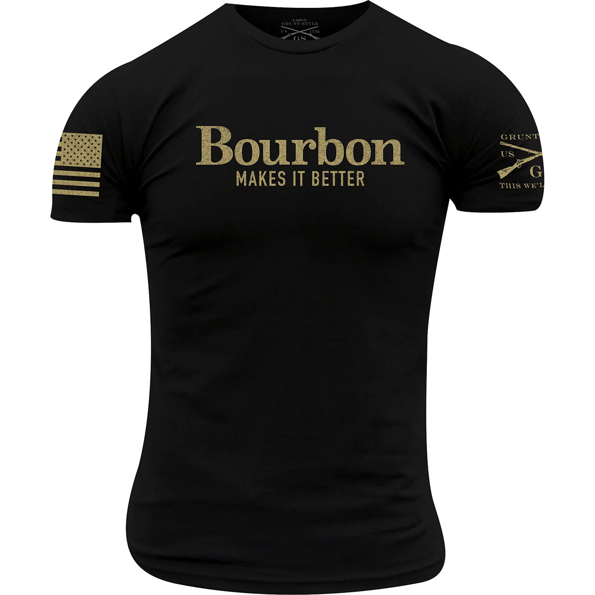Bourbon Makes It Better Graphic T-Shirt for Men and Women - Black
