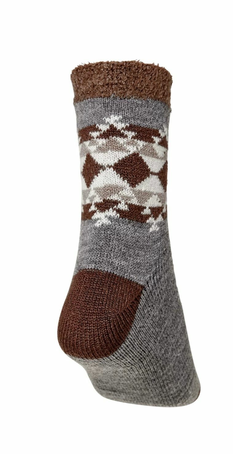 Men's Cozy Cabin Crew Socks One Size Comfortable Plush Lounge Socks