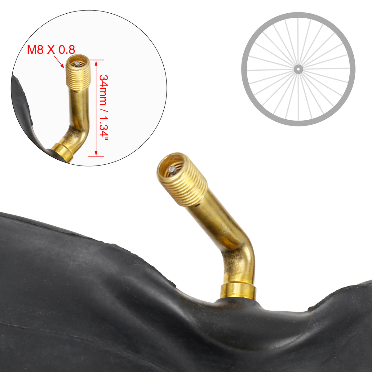 14x2.125 Inch Bike Inner Tube with Bent US Valve for Mountain and Road Bicycles