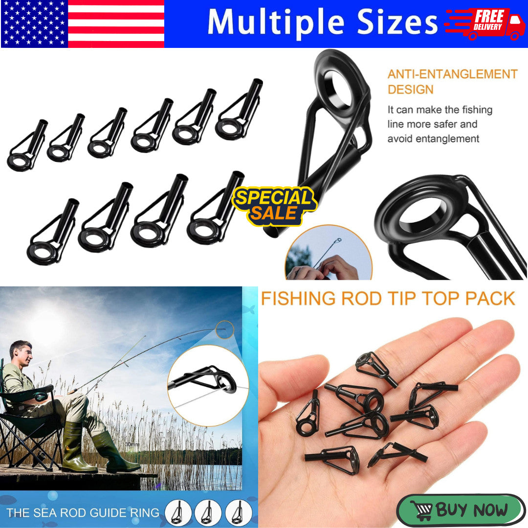 Fishing Rod Tip Repair Kit Stainless Steel Guide Tips Set for Casting and Spinning Rods
